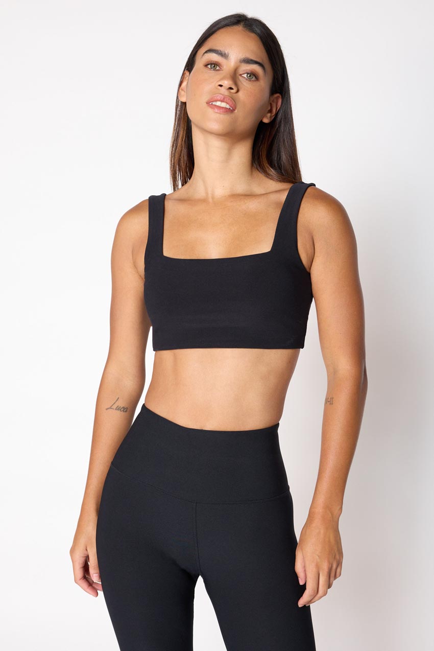 Explore Square Neck Light Support Sports Bra Peached