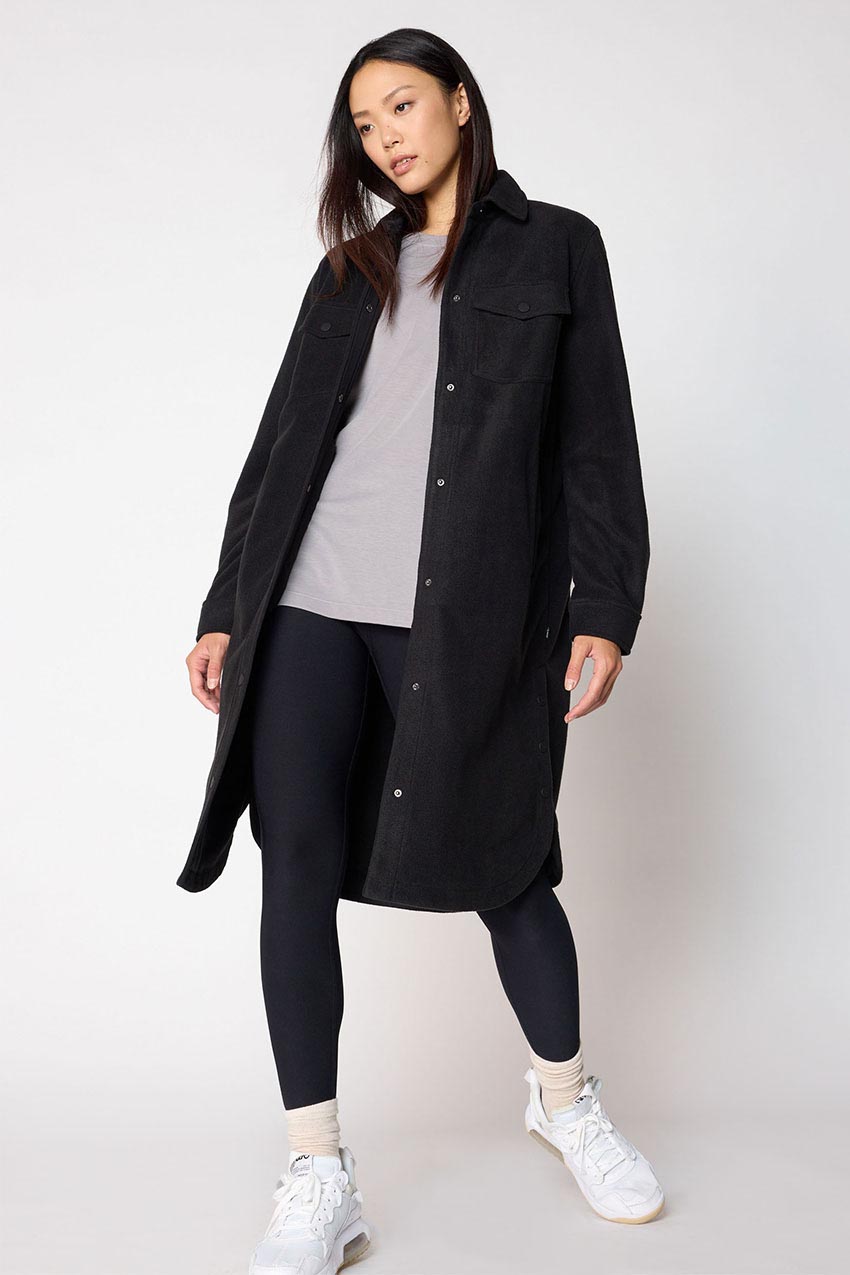 Elevate Fleece Longline Shirt Jacket