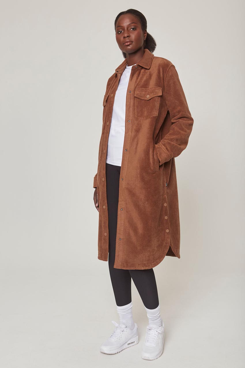Elevate Fleece Longline Shirt Jacket