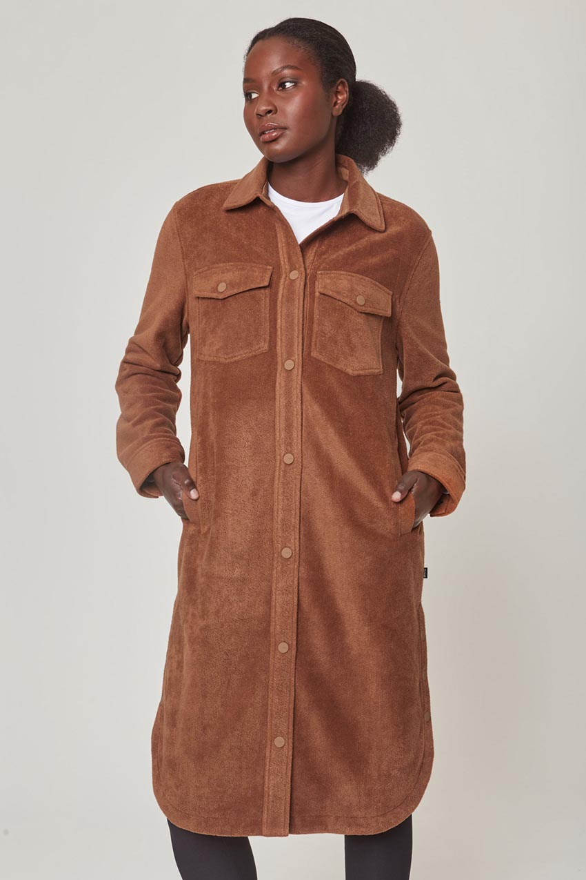 Elevate Fleece Longline Shirt Jacket