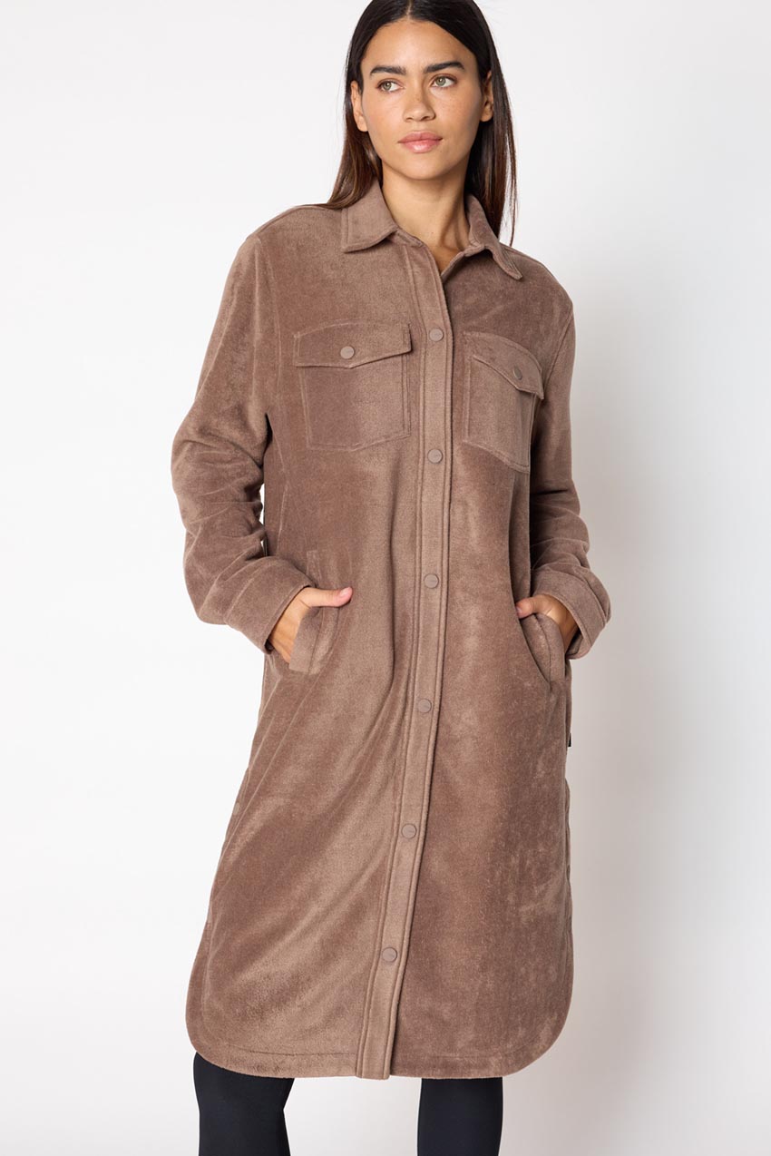 Elevate Fleece Longline Shirt Jacket