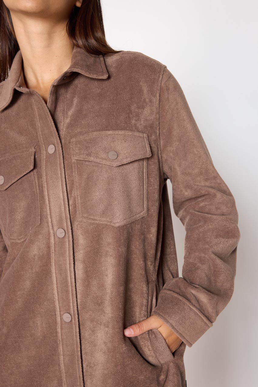 Elevate Fleece Longline Shirt Jacket