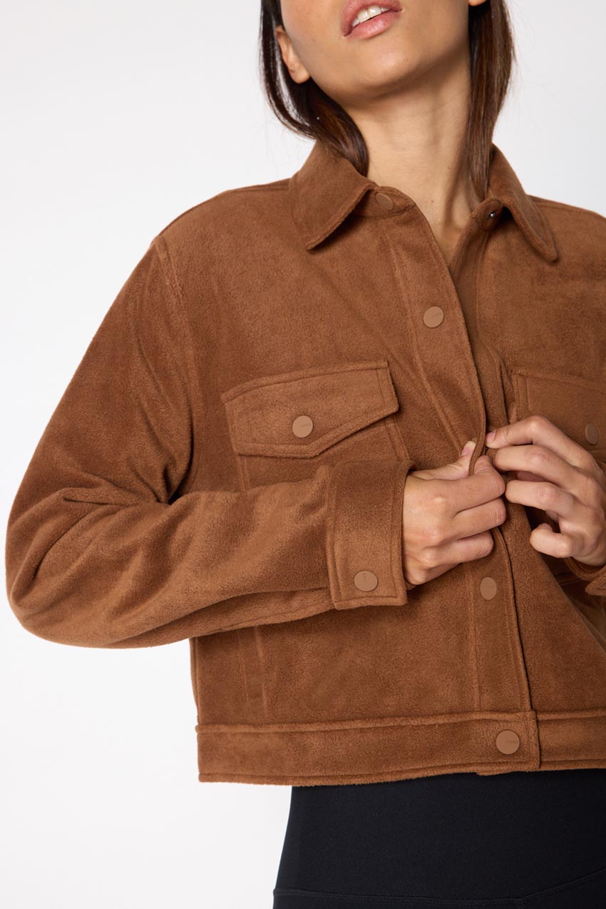 Elevate Fleece Cropped Shirt Jacket