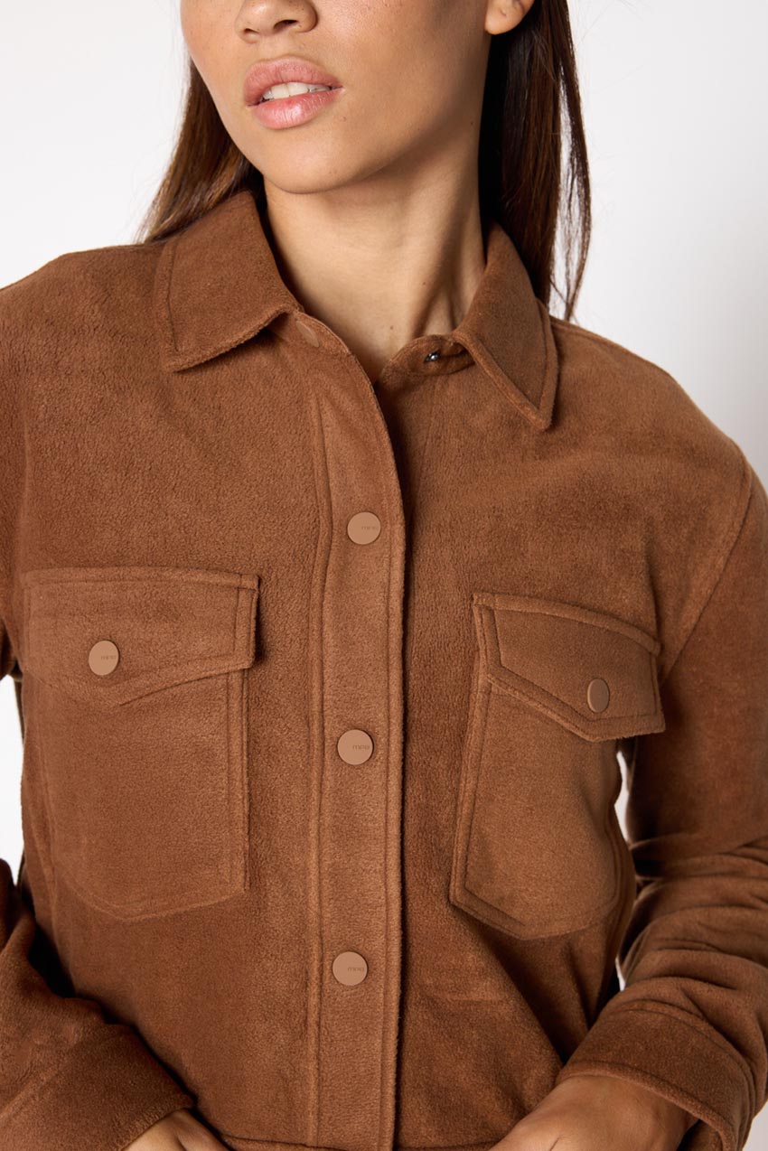 Elevate Fleece Cropped Shirt Jacket