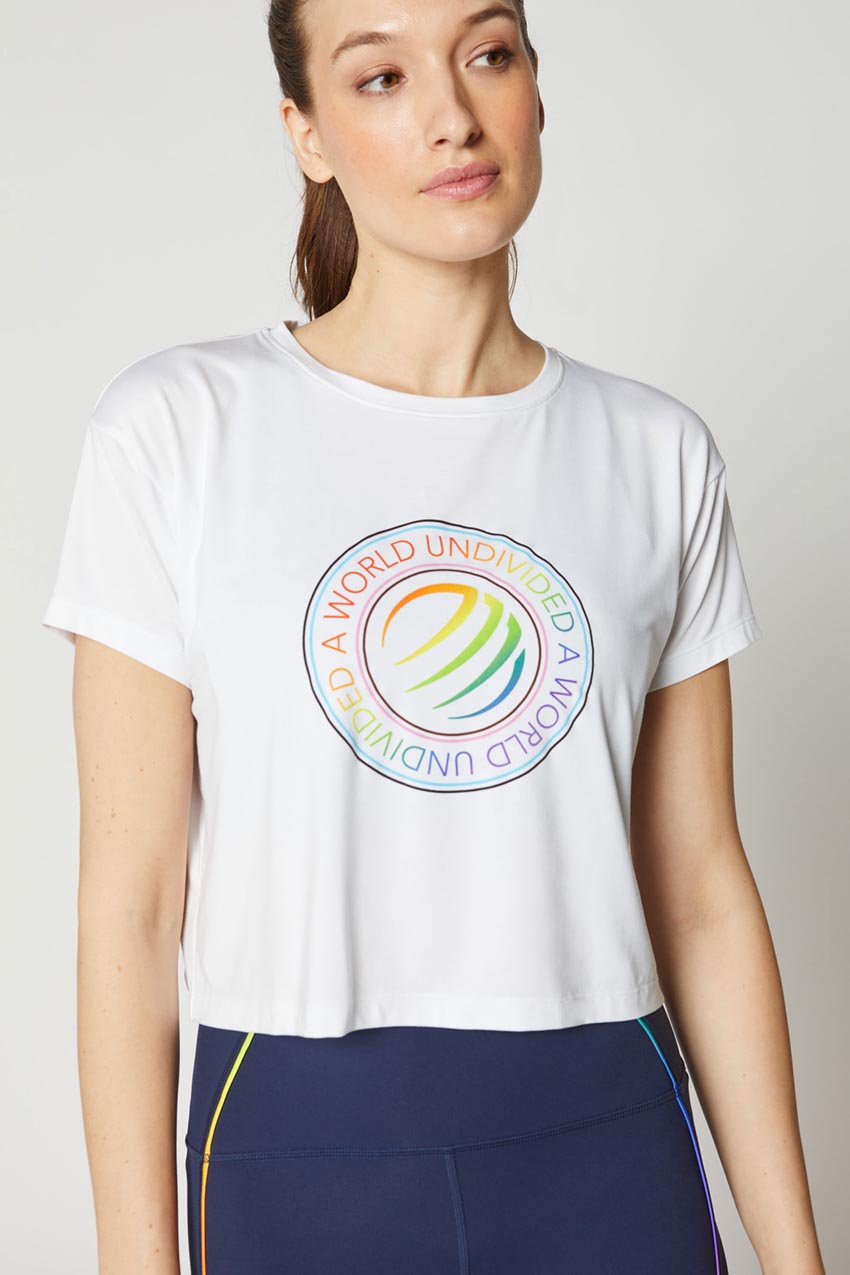 Janelle Semi-Cropped Melange T-Shirt