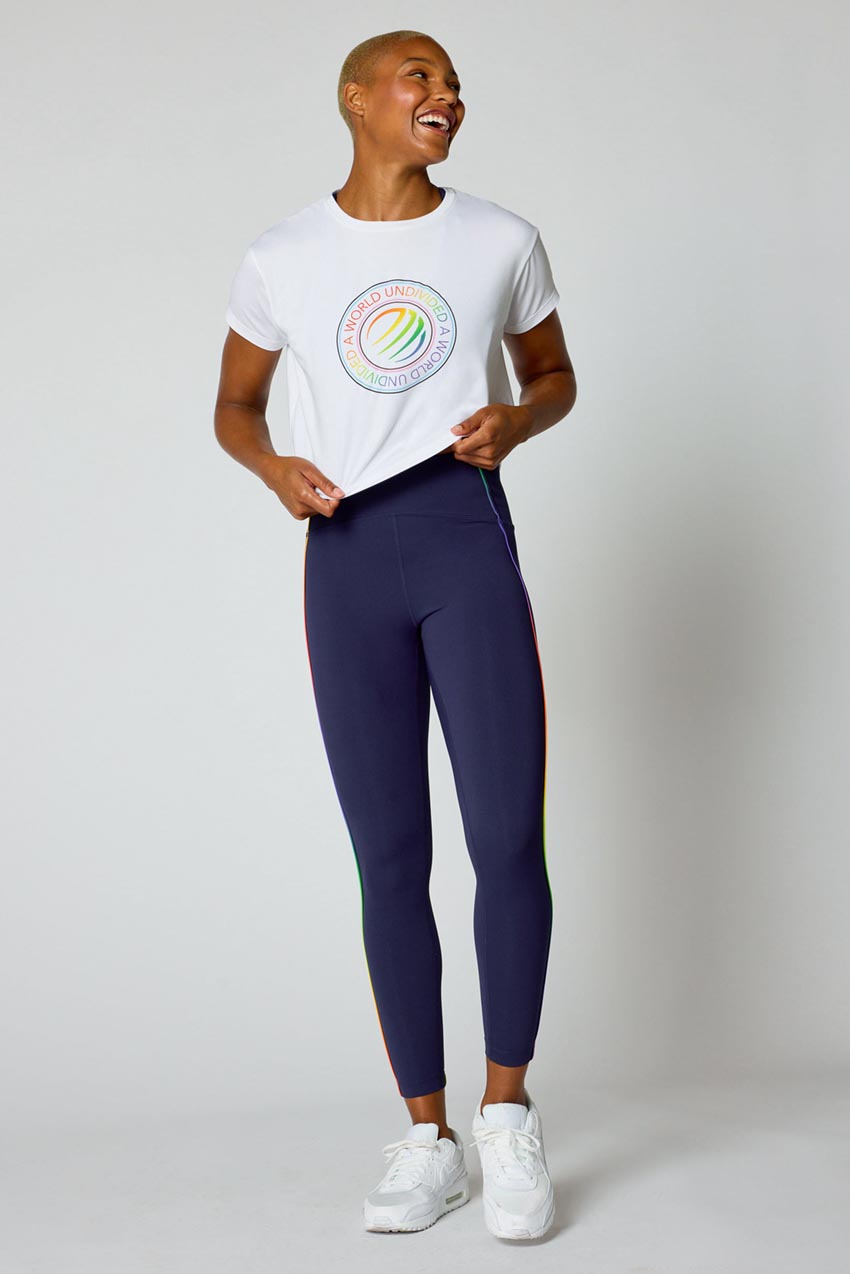 Janelle Semi-Cropped Melange T-Shirt