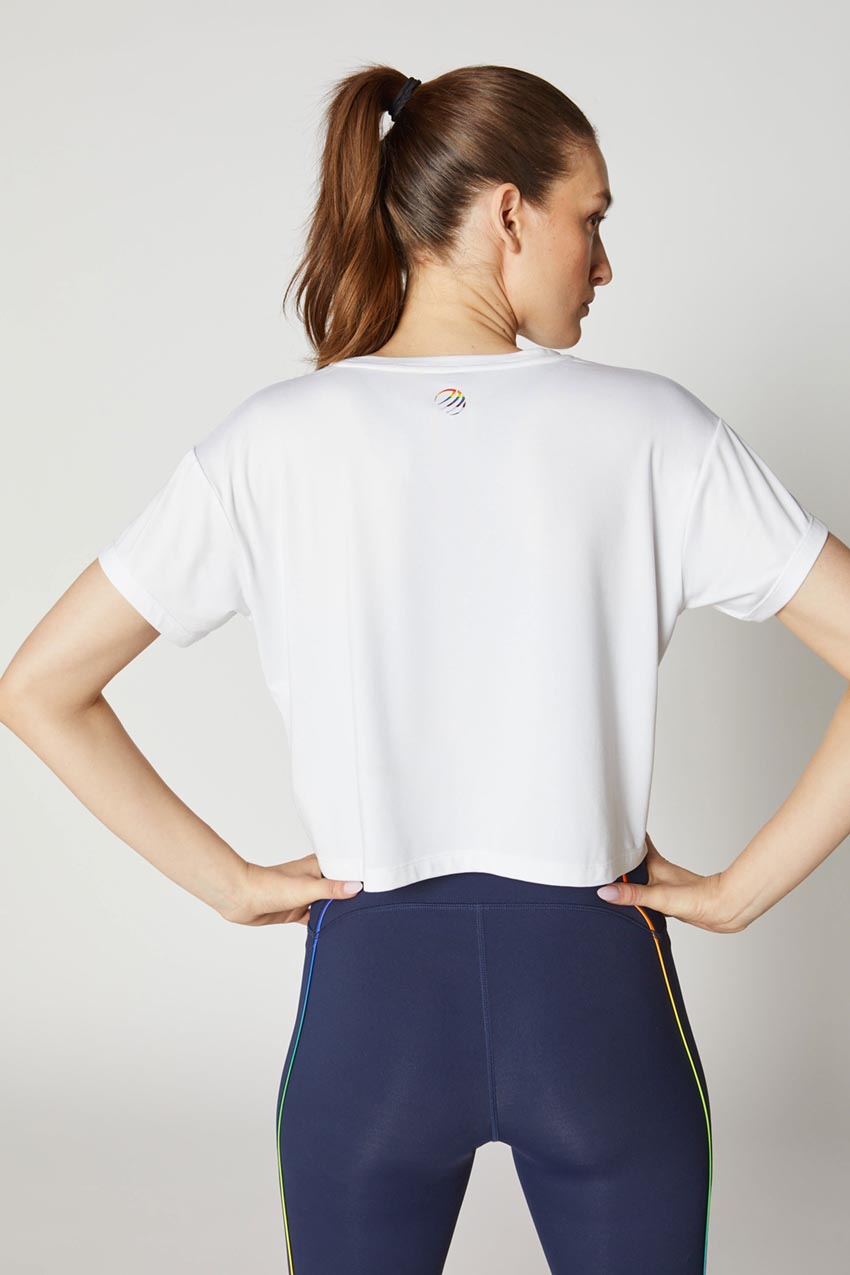 Janelle Semi-Cropped Melange T-Shirt