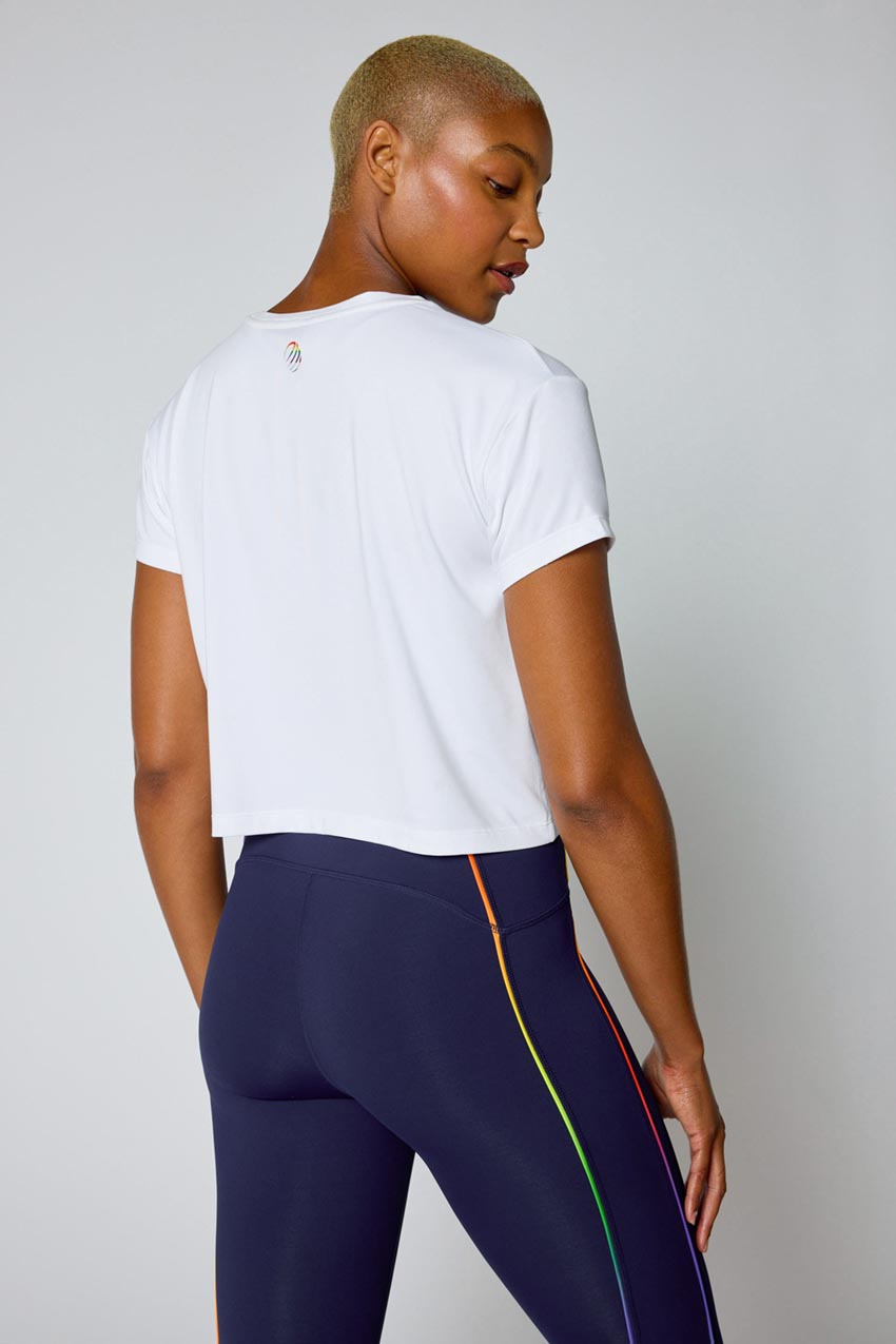 Janelle Semi-Cropped Melange T-Shirt