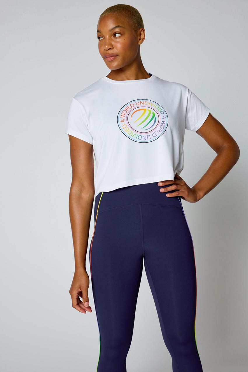 Janelle Semi-Cropped Melange T-Shirt