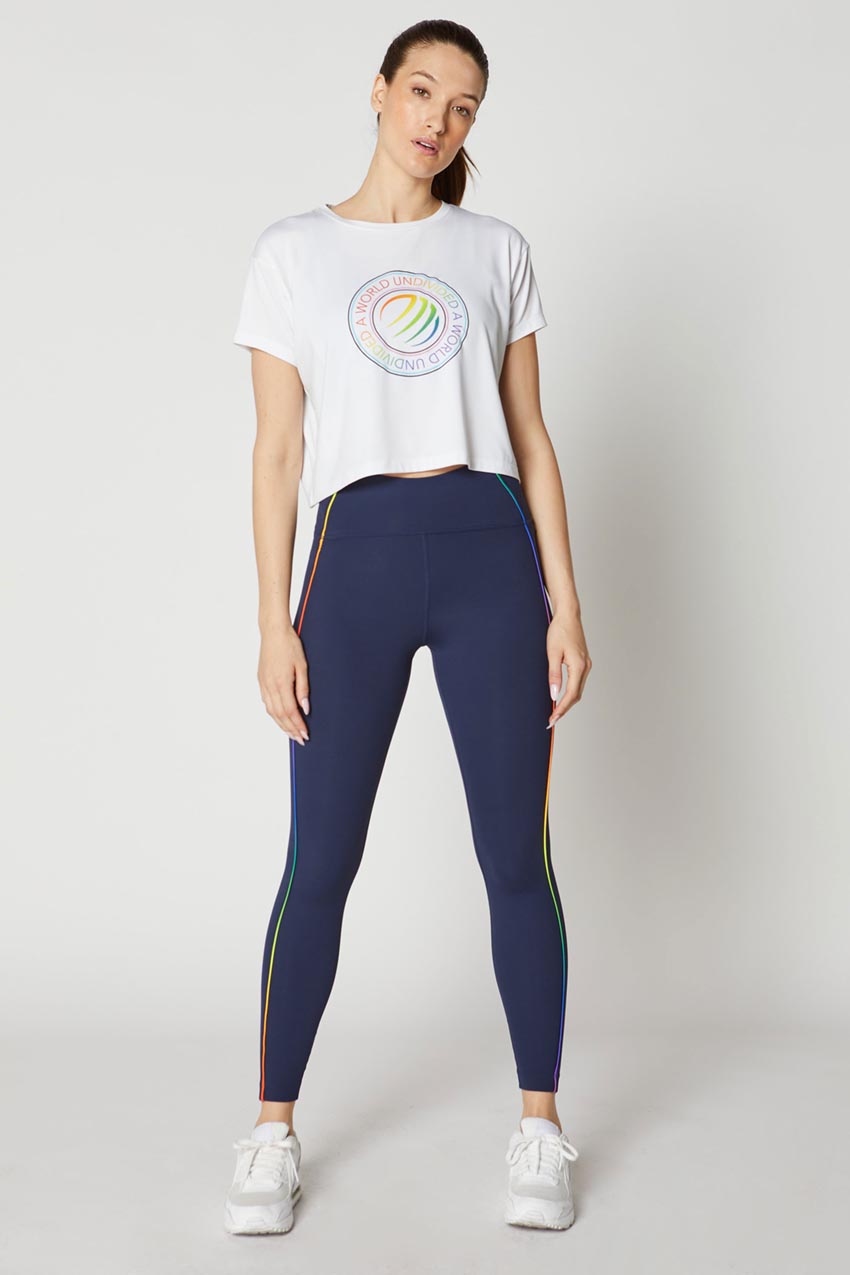 Janelle Semi-Cropped Melange T-Shirt