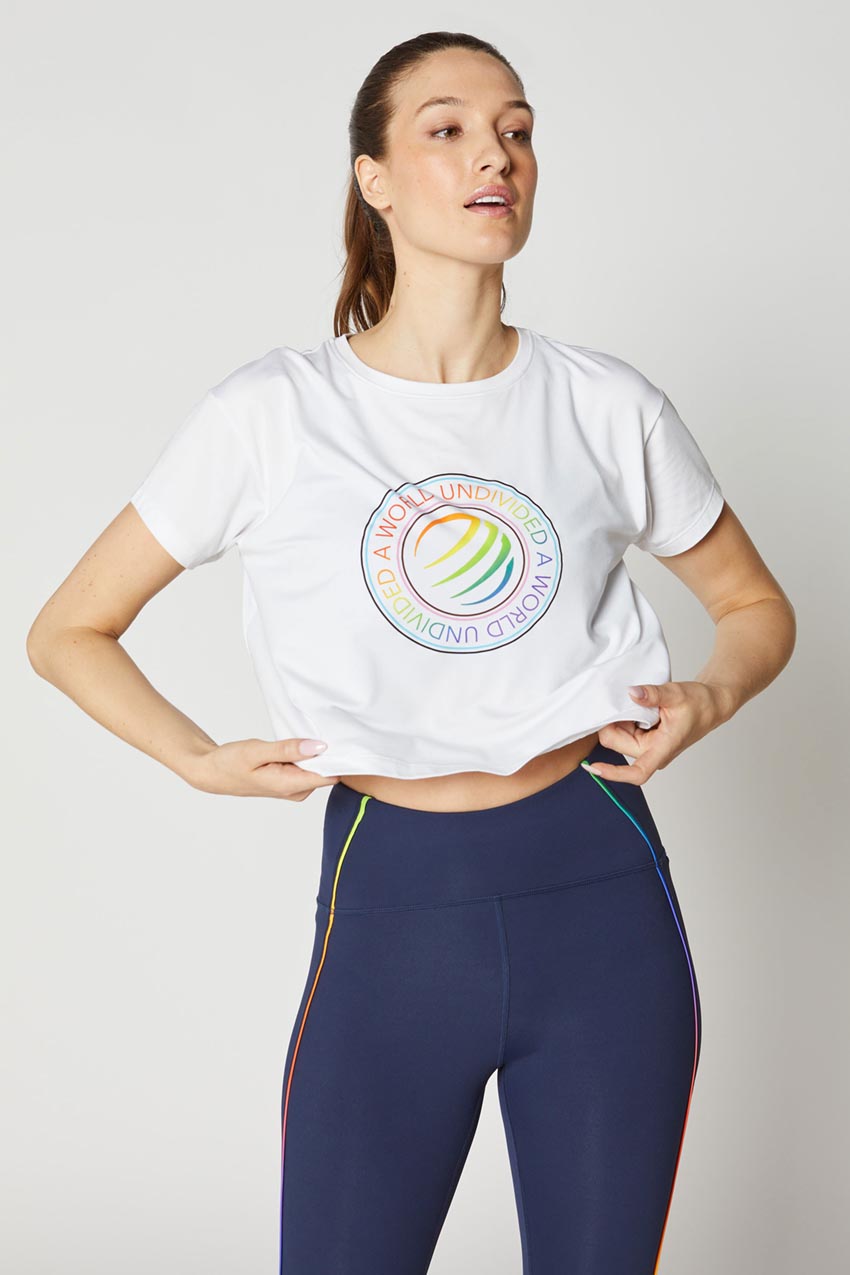 Janelle Semi-Cropped Melange T-Shirt