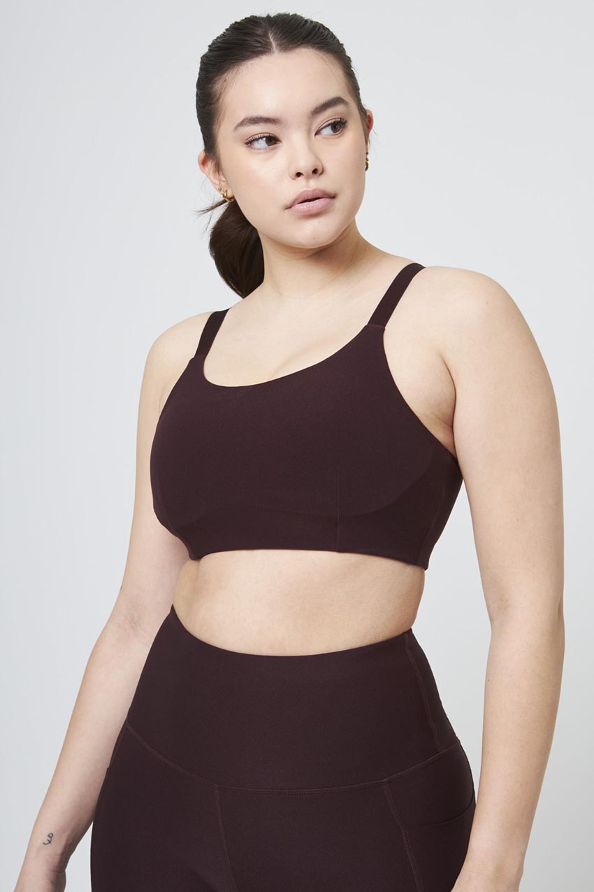 MPG Sport Explore Adjustable Medium Support Bra Peached in Coffee