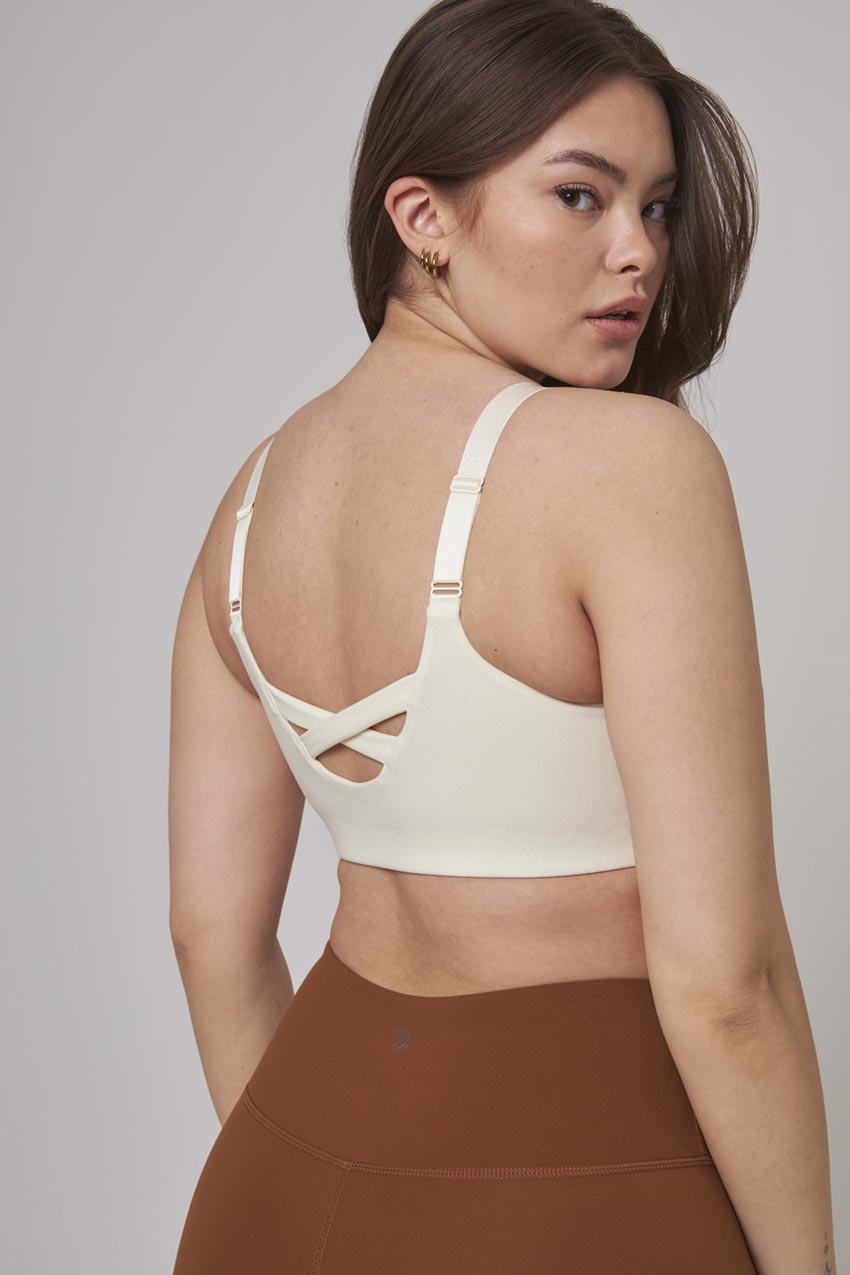 Explore Recycled Polyester Adjustable Medium Support Bra Peached