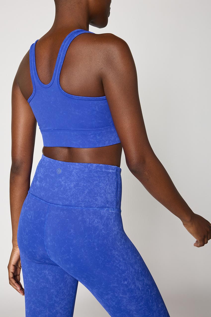 MPG Sport Vital Racer Back Medium Support Sports Bra Washed in Washed Hype Cobalt