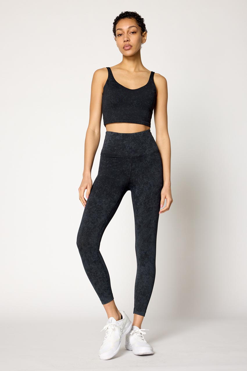 Vital Recycled Nylon V-Neck Washed Longline Light Support Sports Bra