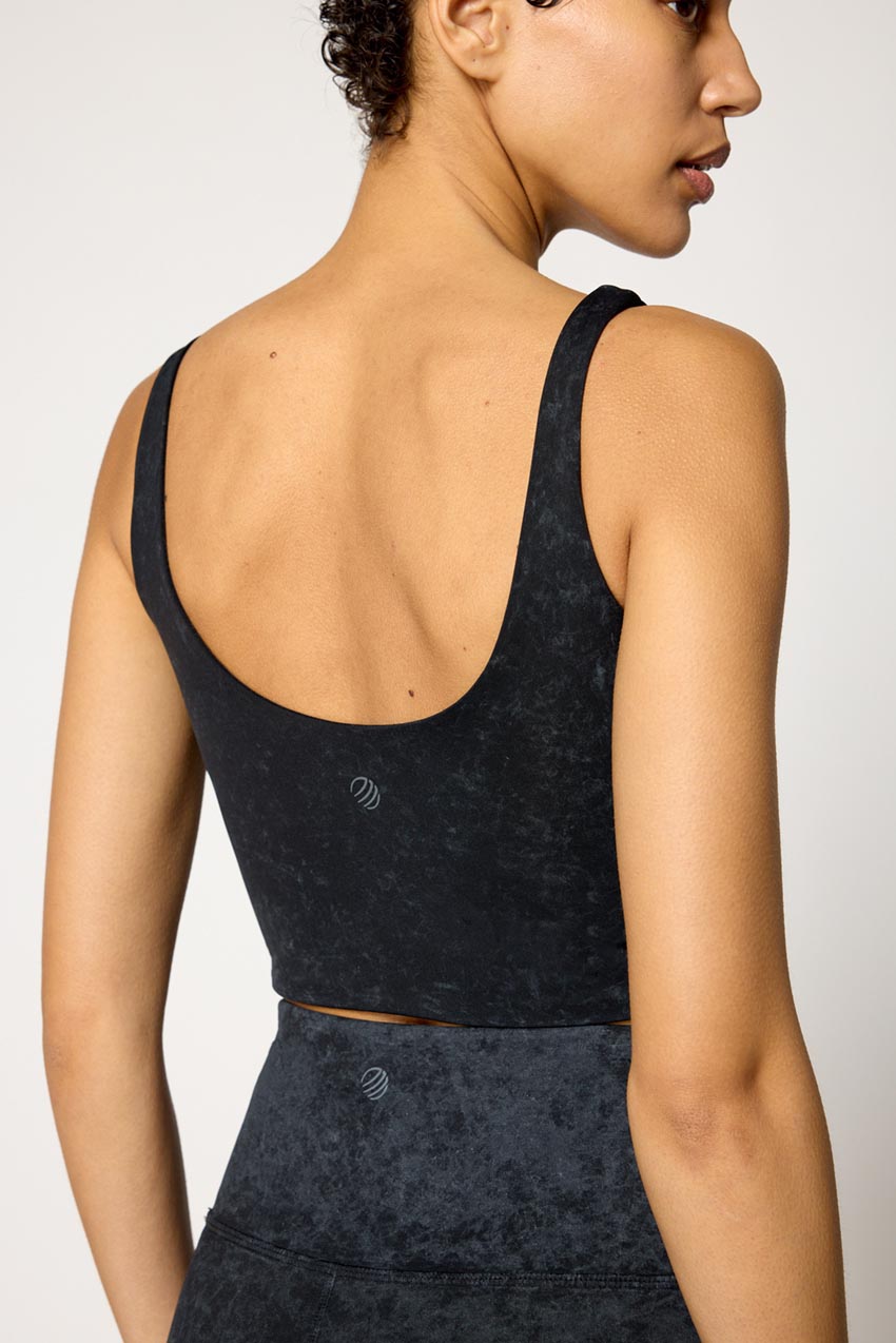 Vital Recycled Nylon V-Neck Washed Longline Light Support Sports Bra
