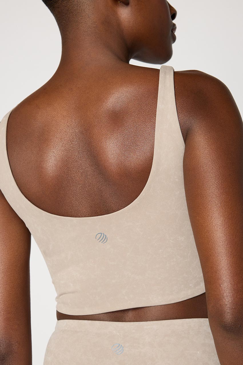 Vital Recycled Nylon V-Neck Washed Longline Light Support Sports Bra