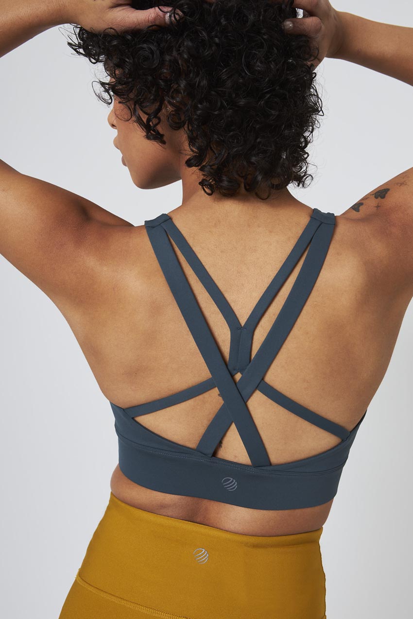 MPG Sport Vital Multi Strap Medium Support Sports Bra in Teal Dusk