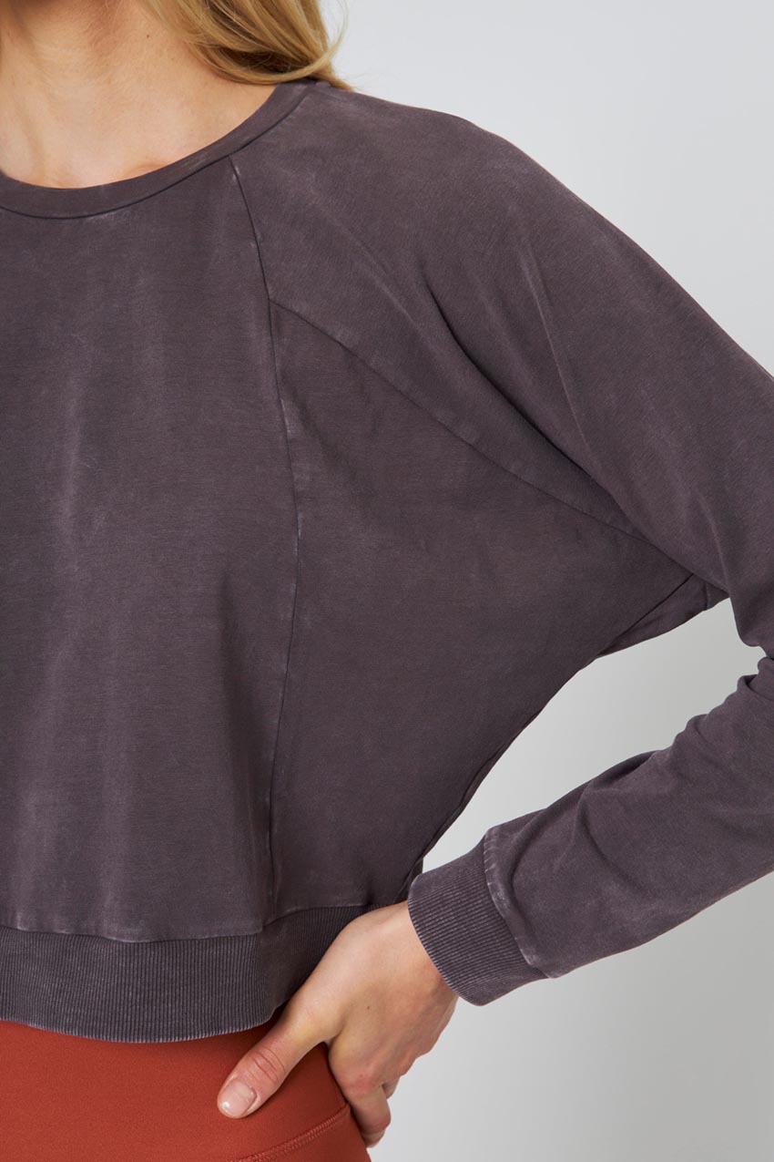 Rhythm Cropped Crew Neck Long Sleeve