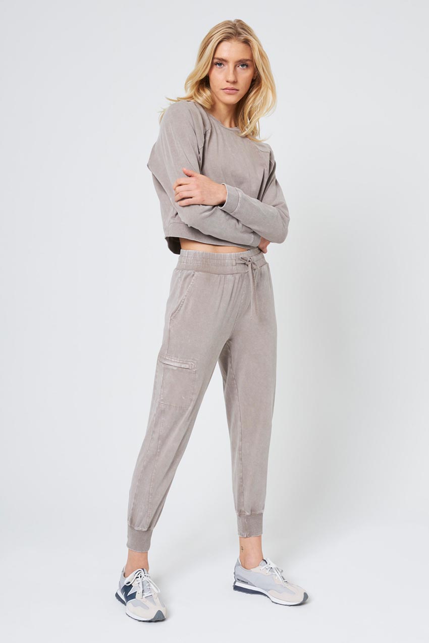 Rhythm Cropped Crew Neck Long Sleeve