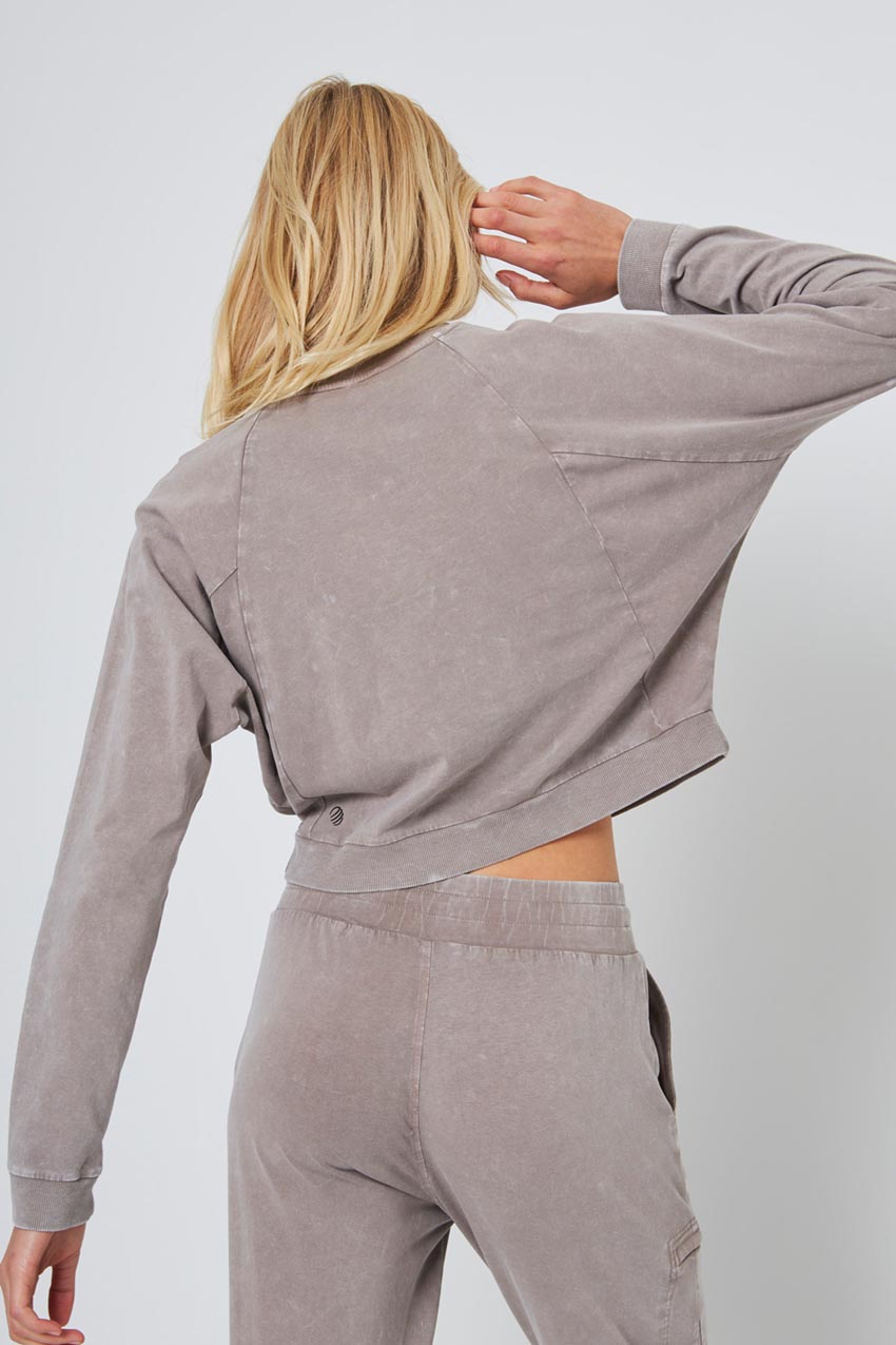 Rhythm Cropped Crew Neck Long Sleeve