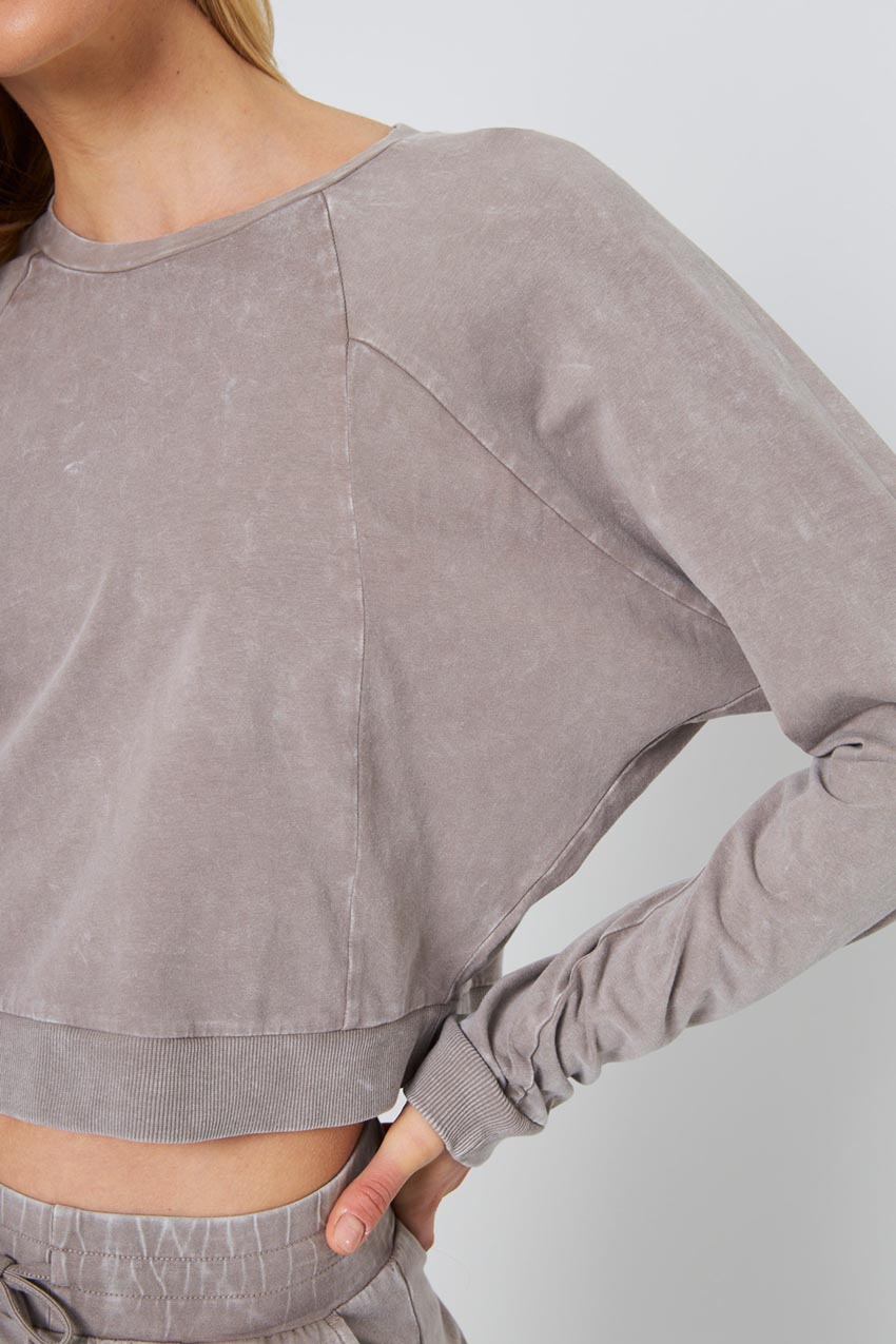 Rhythm Cropped Crew Neck Long Sleeve