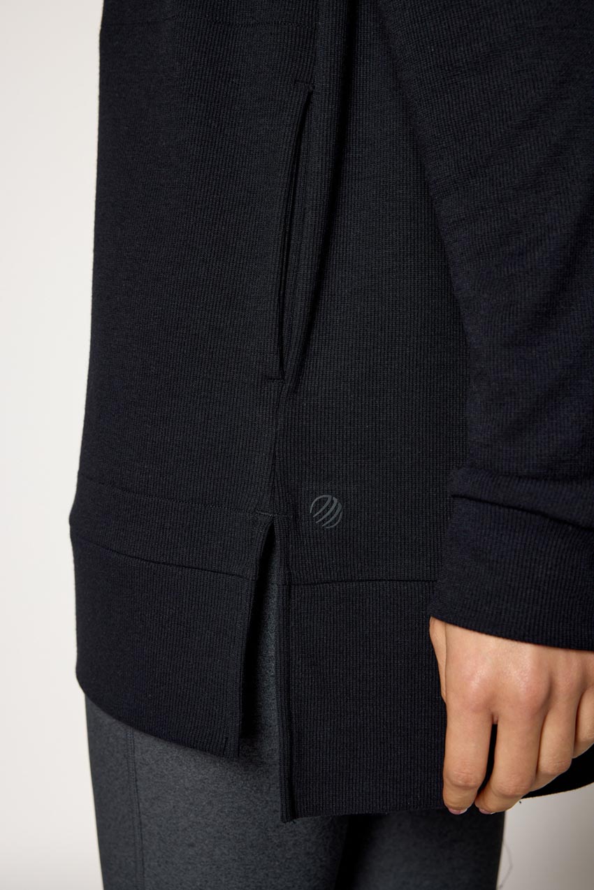 Symphony Recycled Polyester TENCEL™ Modal Ribbed Zip-Up Cardigan