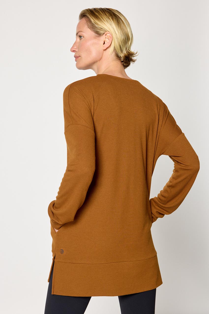 Symphony Recycled Polyester TENCEL™ Modal Ribbed Zip-Up Cardigan