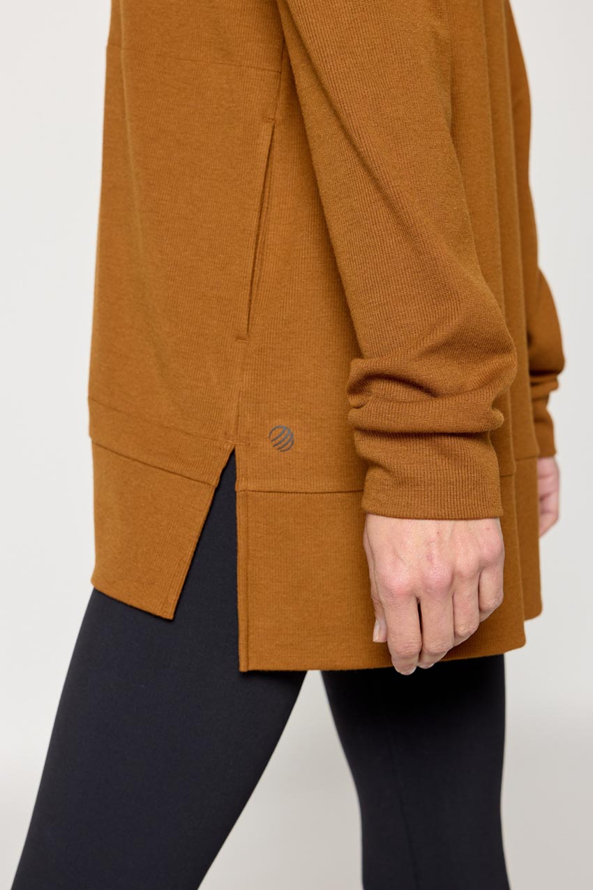 Symphony Recycled Polyester TENCEL™ Modal Ribbed Zip-Up Cardigan