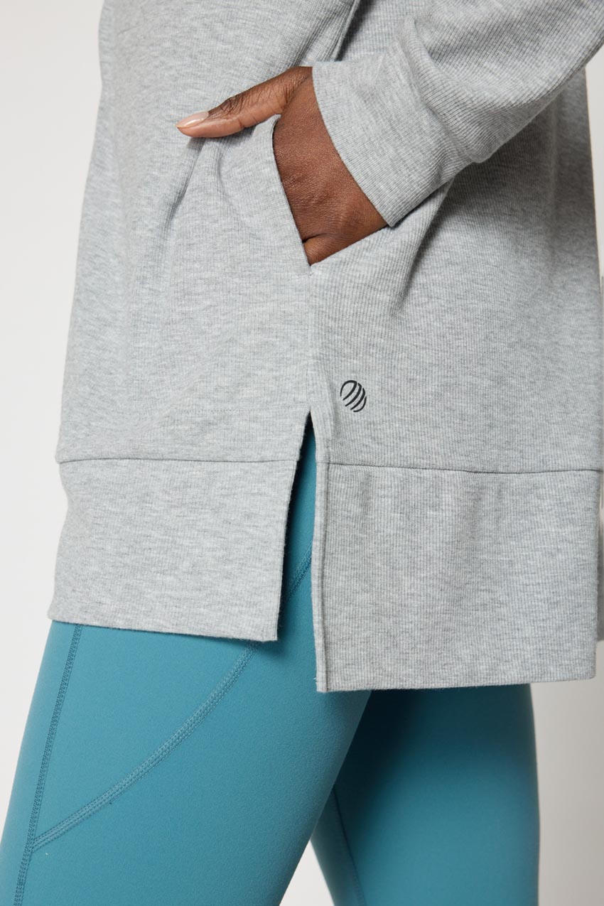 Symphony Recycled Polyester TENCEL™ Modal Ribbed Zip-Up Cardigan