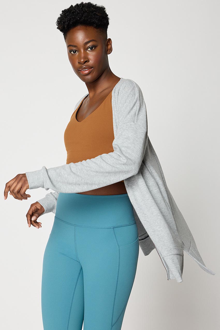 Symphony TENCEL™ Modal Ribbed Zip-Up Cardigan