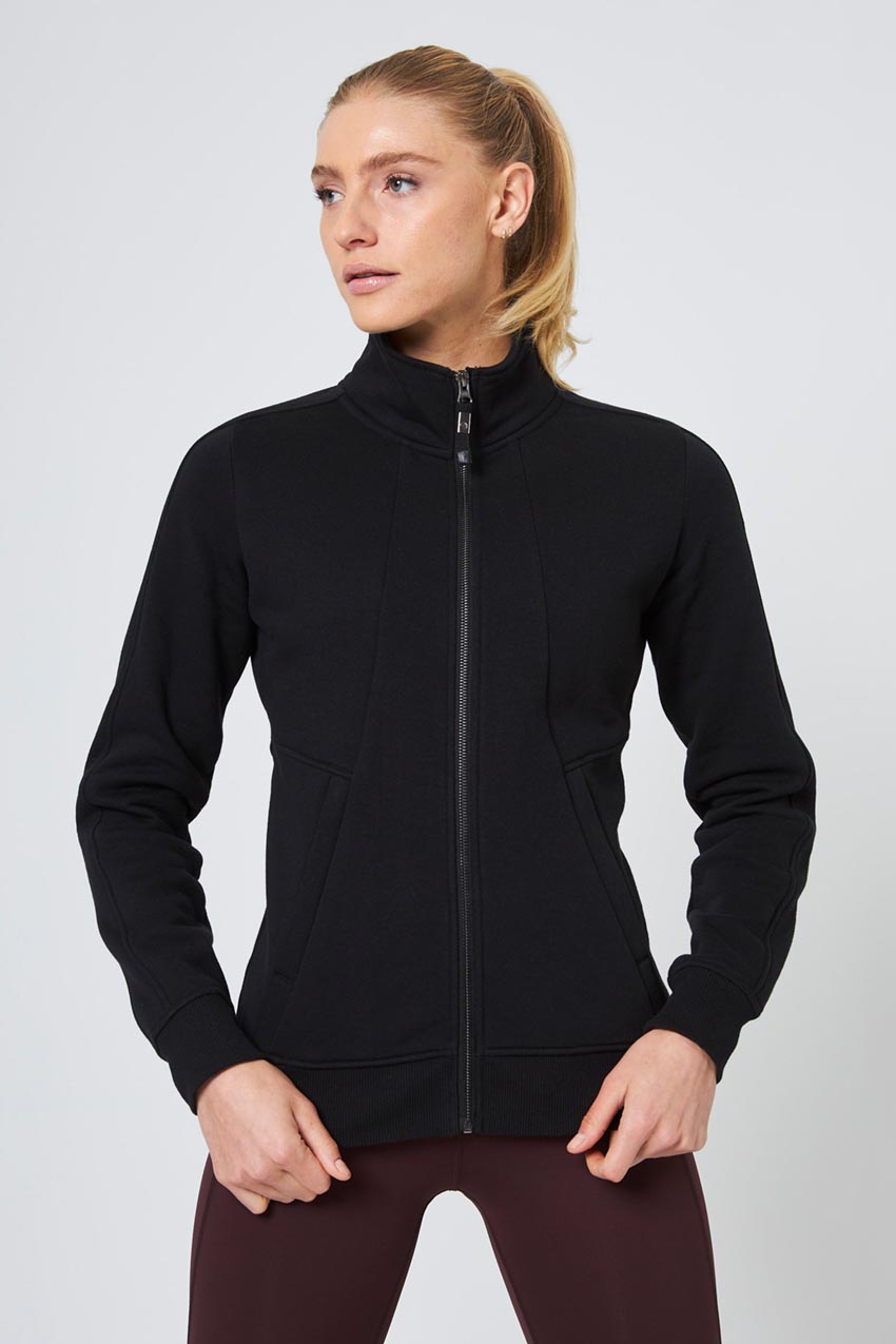 Ease Organic Cotton Zip-Up - Black