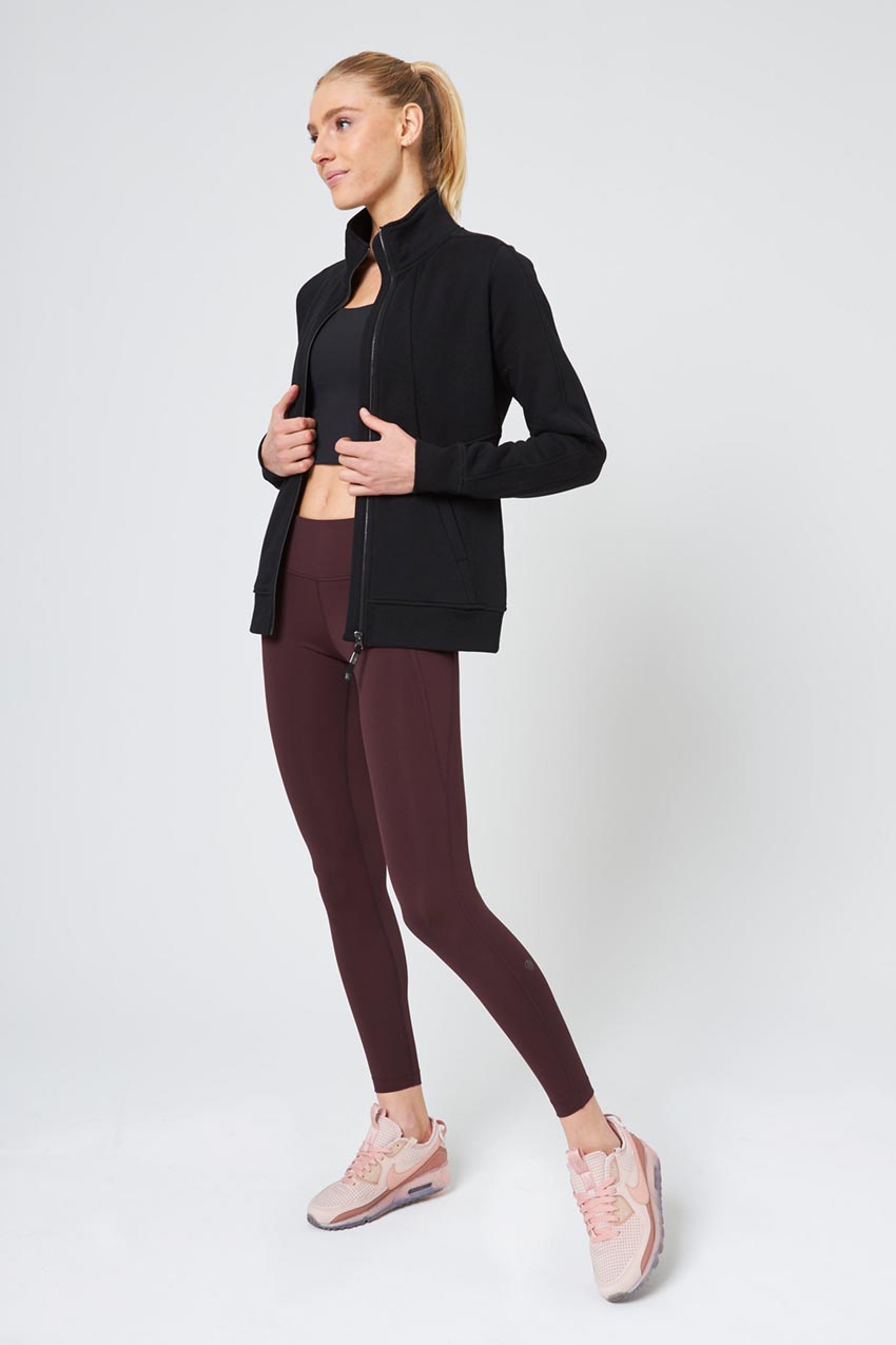 Ease Organic Cotton Zip-Up - Black