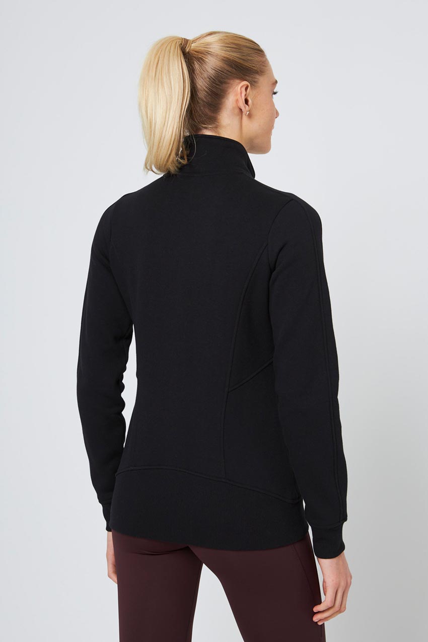 Ease Organic Cotton Zip-Up - Black