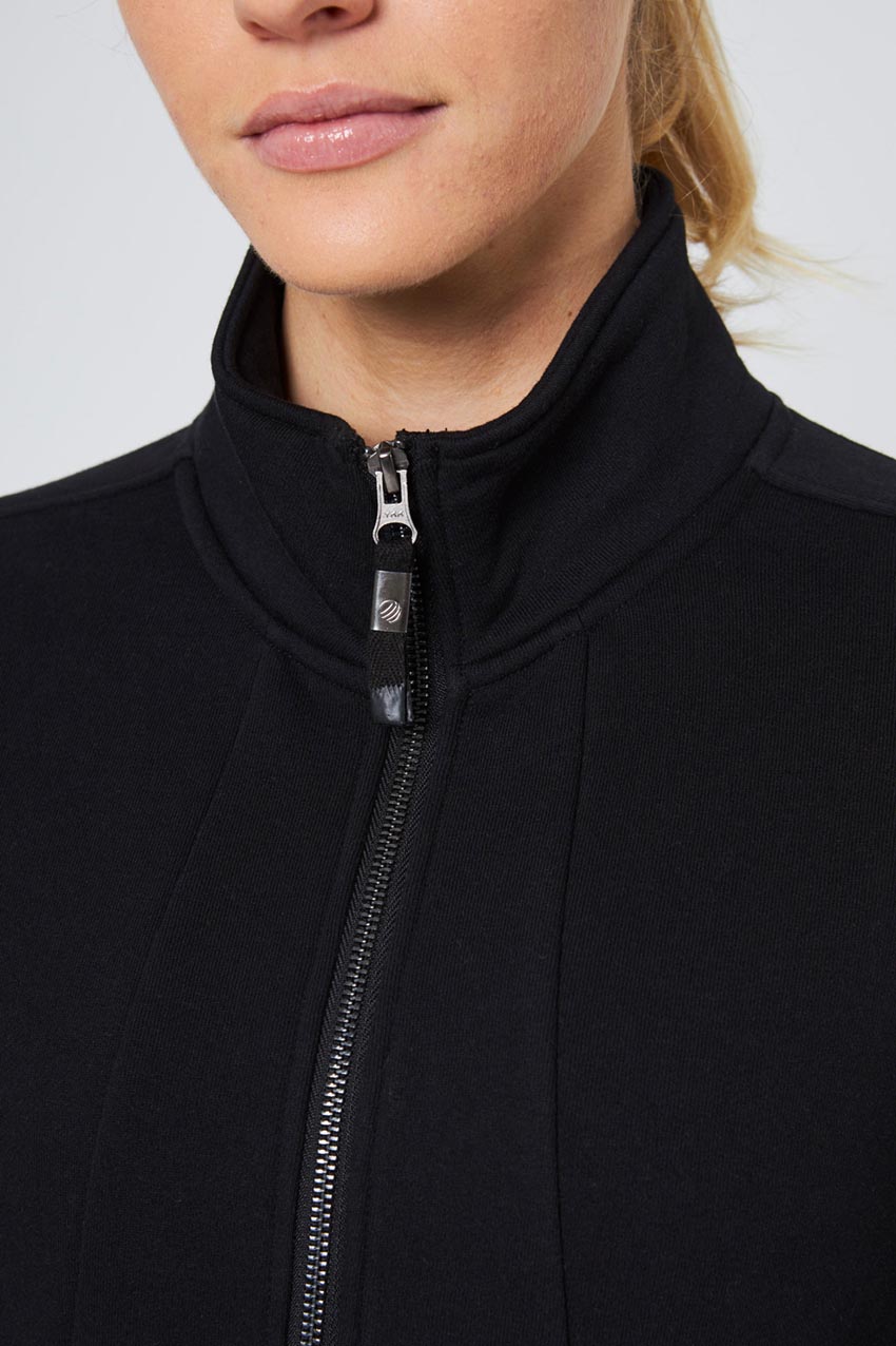 Ease Organic Cotton Zip-Up - Black