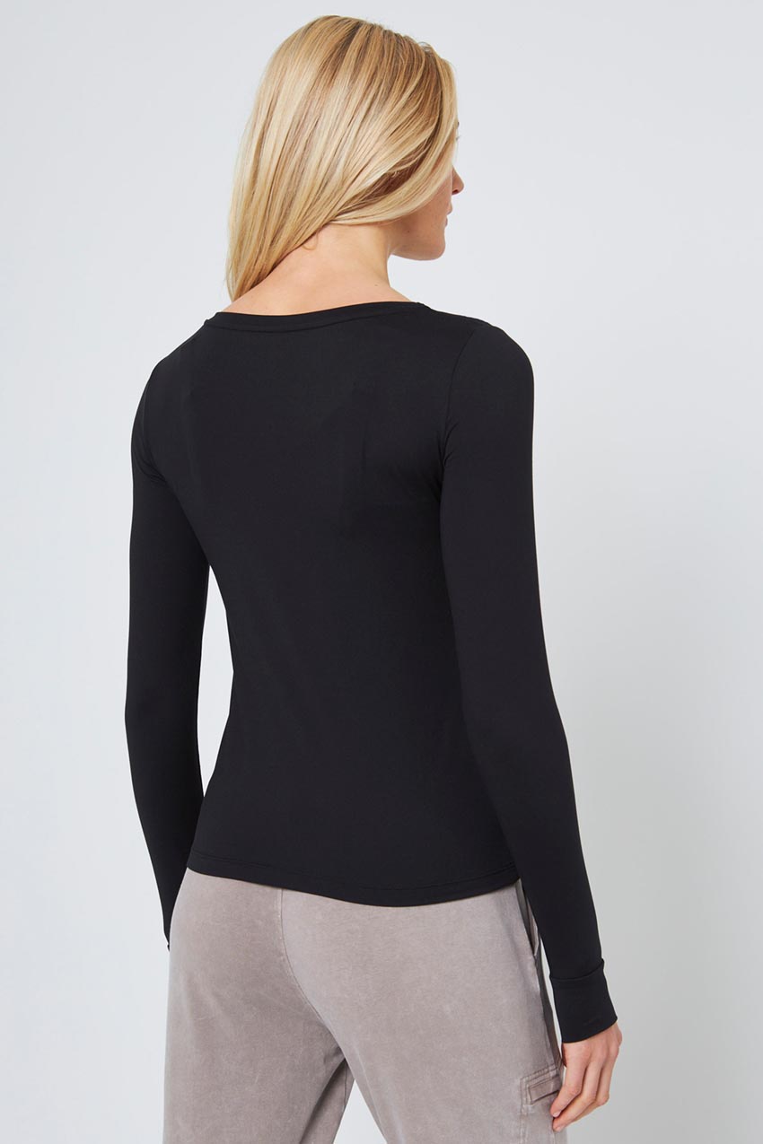 Pace Sliced Front Long Sleeve Top