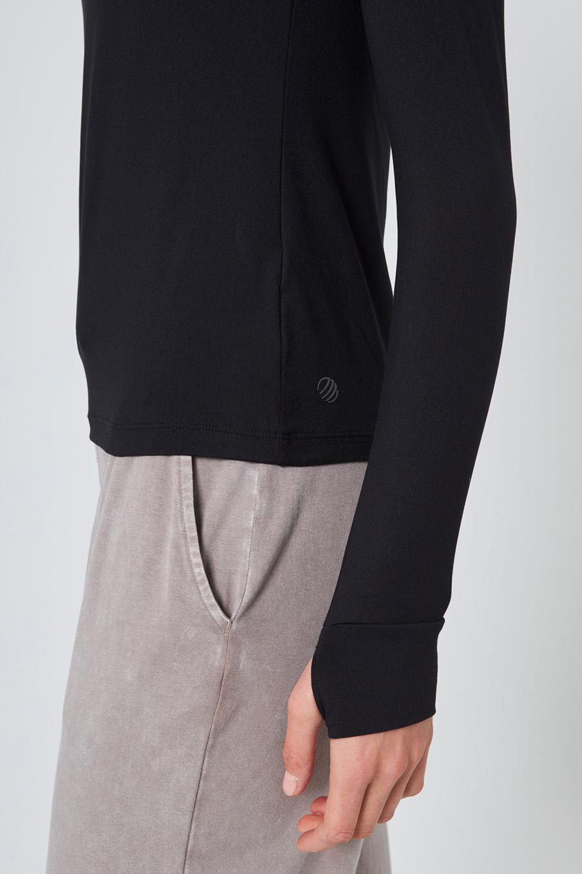 Pace Sliced Front Long Sleeve Top
