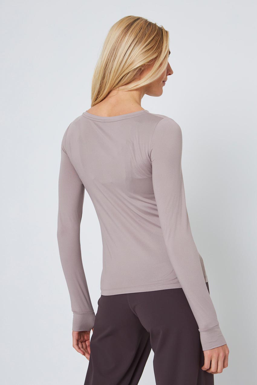 Pace Sliced Front Long Sleeve Top