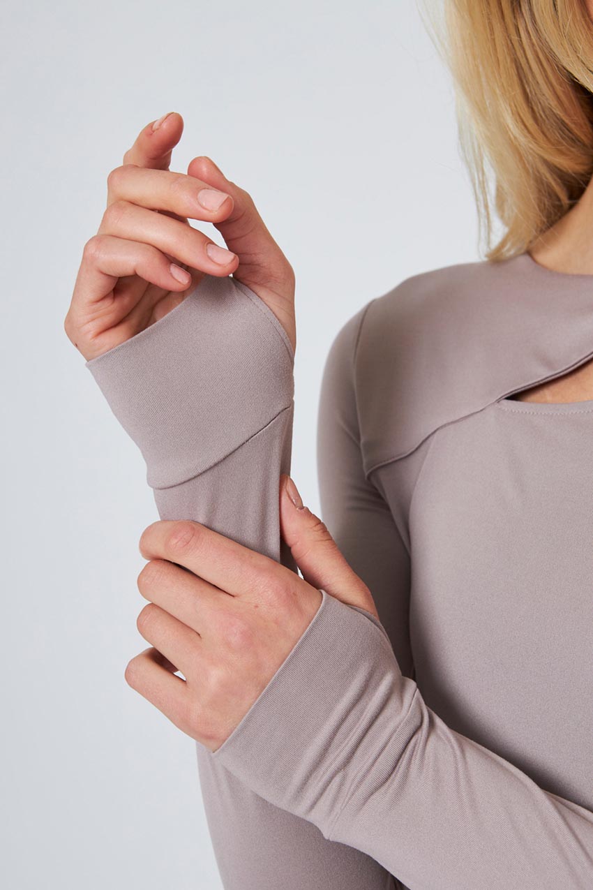Pace Sliced Front Long Sleeve Top