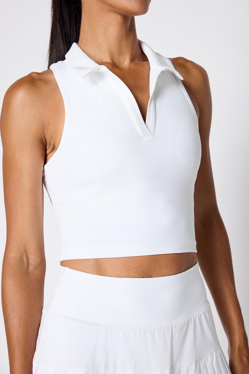 Vital Recycled Nylon Polo Collar Longline Bra