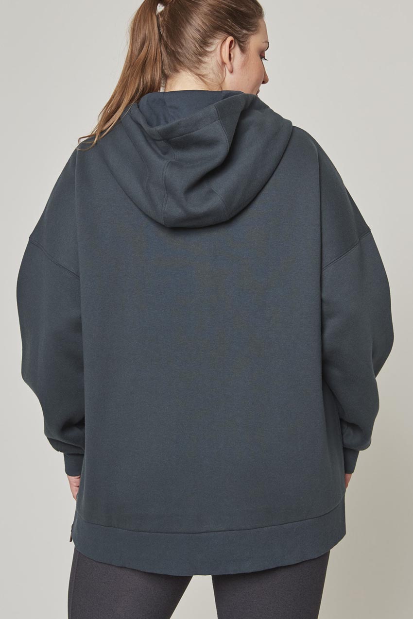 Ease Organic Cotton Recycled Polyester Oversized Zip-Up Hoodie - Sale