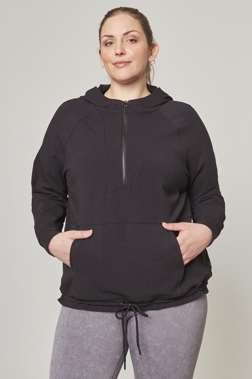 Balance TENCEL™ Half Zip Hoodie with Hem Drawcord