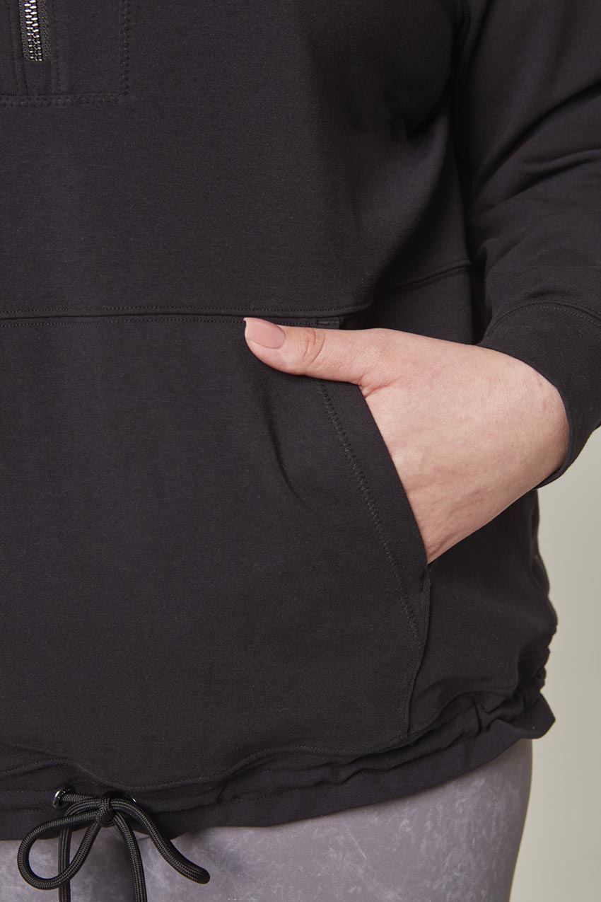 Balance TENCEL™ Half Zip Hoodie with Hem Drawcord