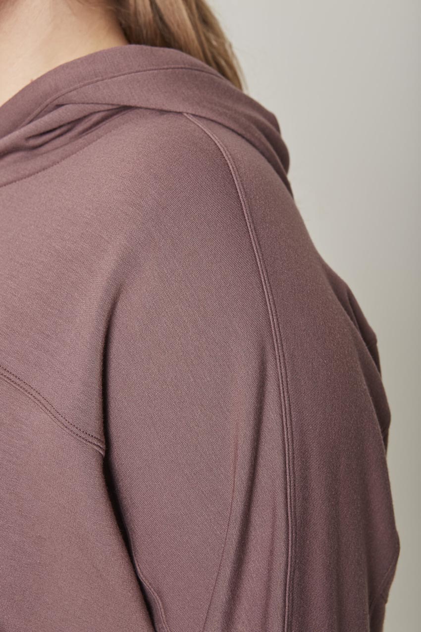 Serene Recycled Polyester TENCEL™ Modal Relaxed Hoodie with Placket