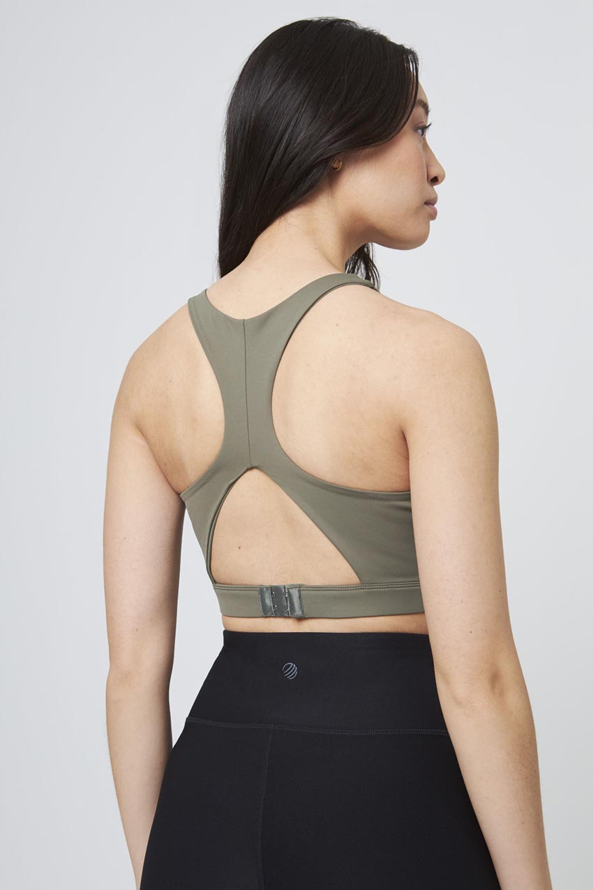 MPG Sport Vital Racerback Maternity Medium Support Sport Bra in Dusty Olive