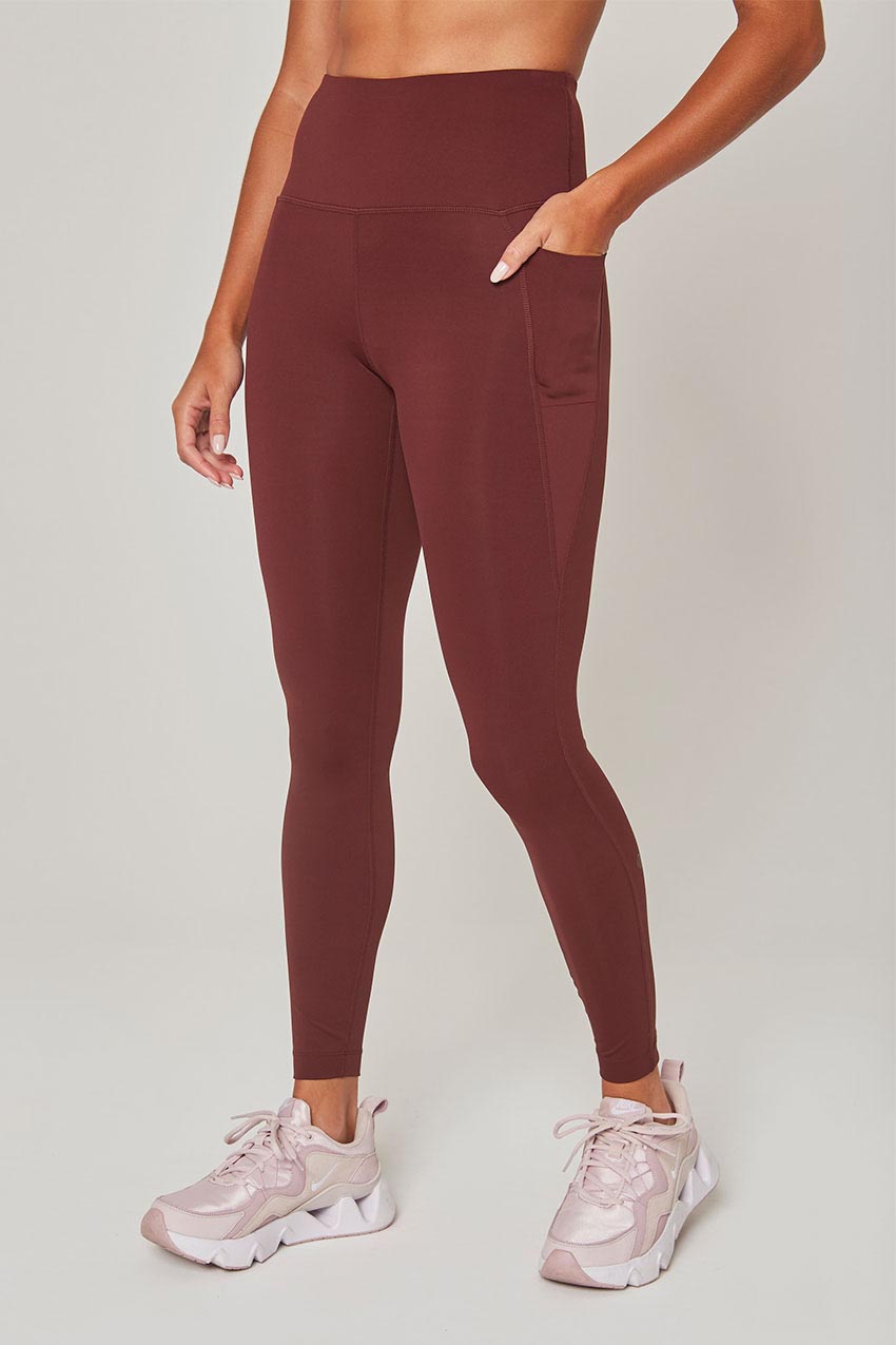 MPG Sport Vital High-Waisted 26" Side Pocket Legging - Sale in Terra Rosa