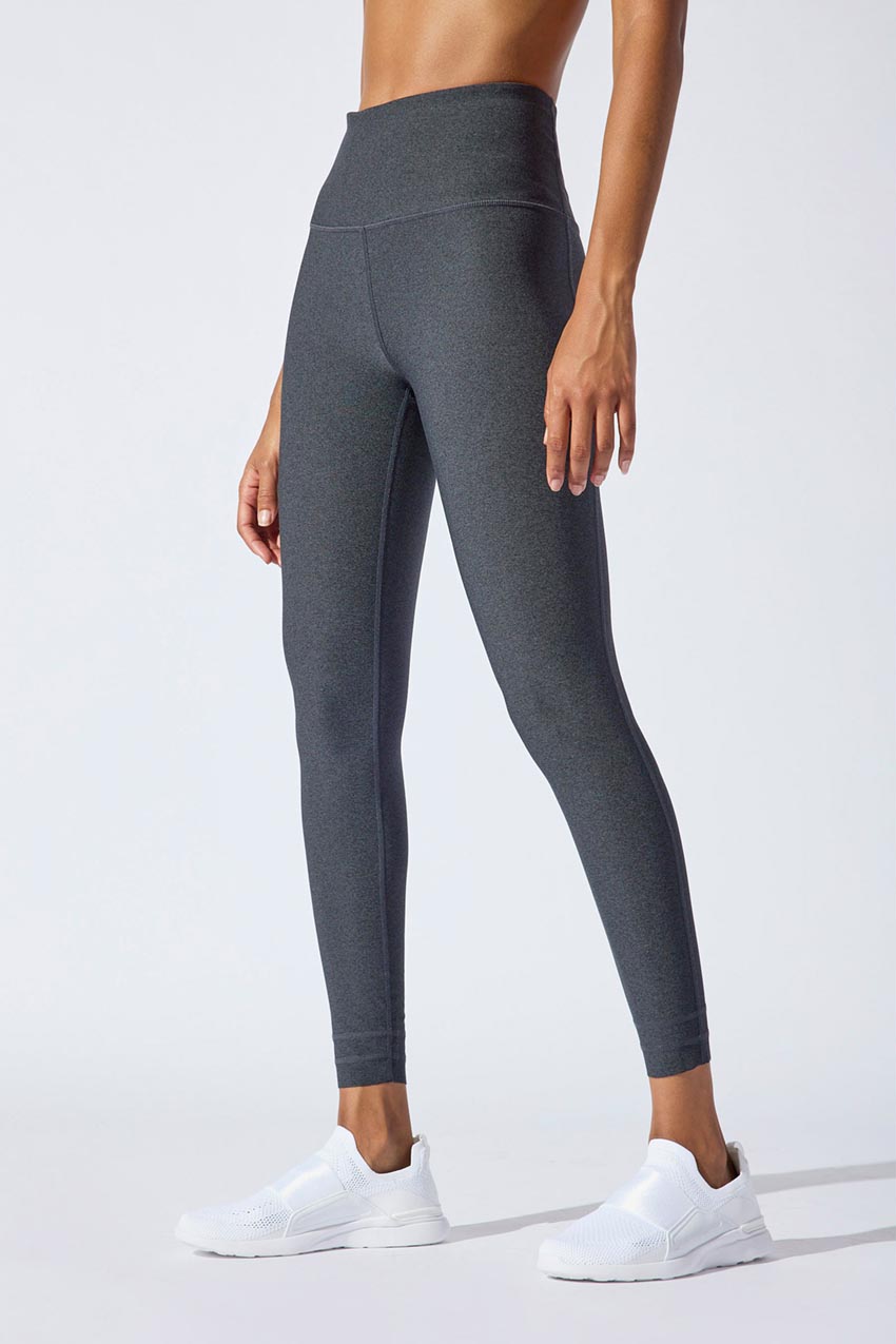 MPG Sport Explore High-Waisted 27" Cut-to-Length Hem Legging in Htr Charcoal