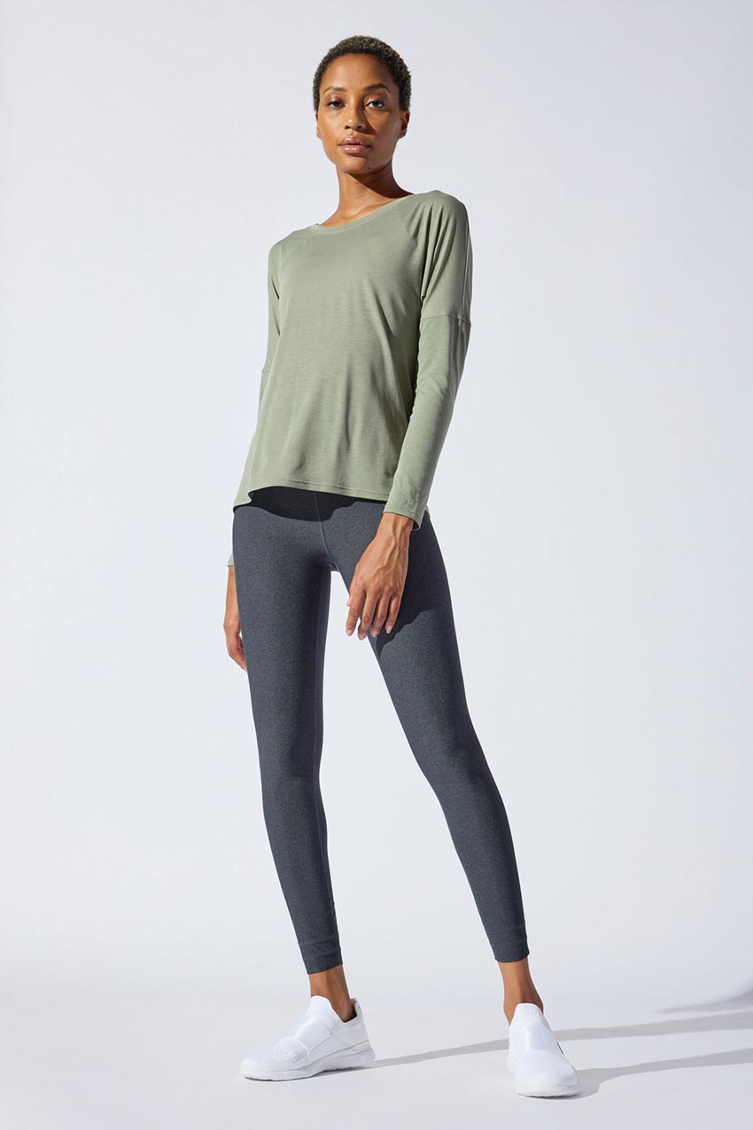 Explore High-Waisted Cut-to-Length Hem Legging 27"