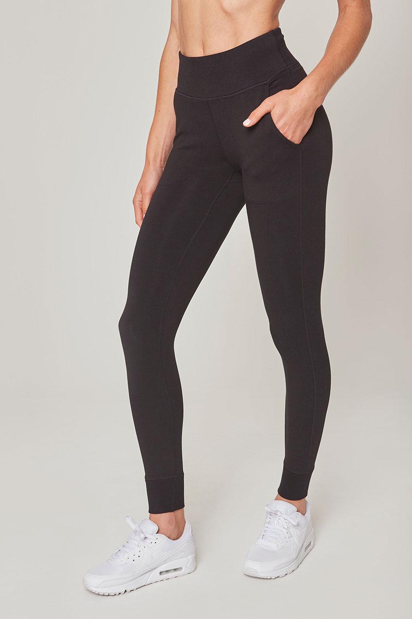 MPG Sport Balance TENCEL™ Mid-Rise 26" Legging with Rib Cuff in Black