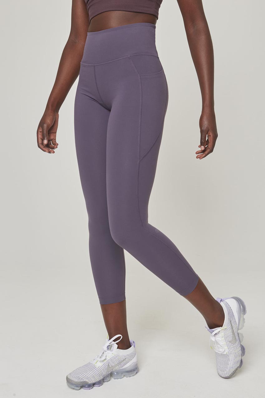 MPG Sport Velocity High-Waisted 26" Legging With Pocket - Sale in Purple Shadow